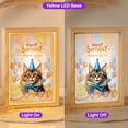 thumbnail image 2 of Watercolor Maine Coon Happy Birthday Celebration Balloons Gift Party Acrylic Plaque with Wood Photo Frame Box Cat Lover Kitten Owner Gifts Light Box - 00028, 2 of 5