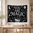 thumbnail image 5 of YOU ARE MAGIC with Celestial Symbols on Black Background, Whimsical Illustration for Witchy Decor Lovers, Occult Chalk Art Halloween Gift Tapestry Wall Hanging for Bedroom and Living Room, 5 of 7