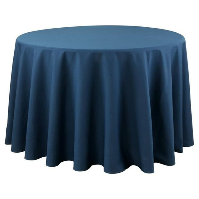SARO 321.NB120R 120 in. Collection Casual Design Everyday Tablecloth Navy Blue