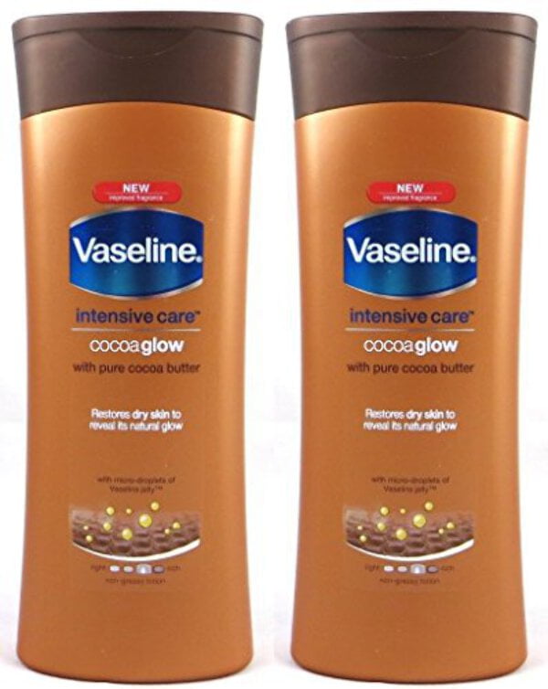 Vaseline Intensive Care Cocoa Glow Body Lotion With Pure Cocoa Butter, 13.5 Oz / 400 Ml (Pack of
