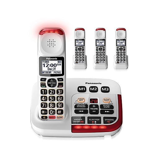 Panasonic KXTGM420W Plus (3) KXTGMA44W 4 Handset Amplified Cordless