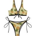 thumbnail image 2 of Dreamtimes Tropical Palm Leaves and Pineapple Bikinis Swimsuit Set for Women, X-Small, 2 of 7