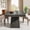 Black, variant on MAYEERTY 31.5 Inch Square Dining Table, Small Farmhouse Industrial Kitchen Dinner Table with Thick Tabletop and Pedestal Base for 4 People