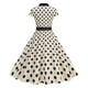 thumbnail image 4 of Vestido de Manga Corta para Mujeres de Moda Casual Impreso Cuello en V con Cremallera Grande Del Doblado, Poliéster Ligero para el Verano, 4 of 8