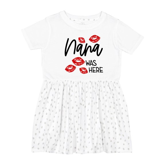 Inktastic Nana Was Here Red Kisses Girls Toddler Dress