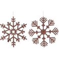 thumbnail image 1 of Vickerman Q174221 2.5 in. x 5 Yard Brown Silver Snowflake, 1 of 3