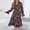 Black, variant on Black Fall&Winter Dresses for Women V-Neck Long Sleeve Boho Mid-Length Fit & Flare Dresses Abstract Relaxed Fit Retro Vintage Dresses Black,S