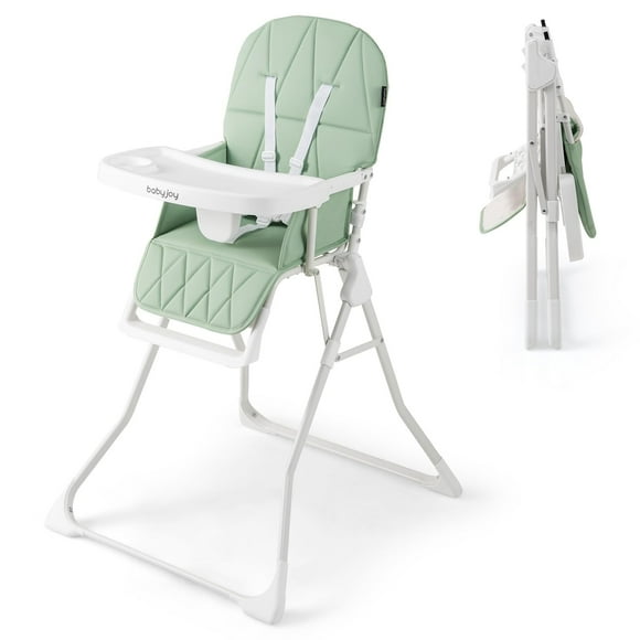 Trona plegable BABY JOY portátil con bandeja y reposapiés, color verde