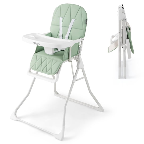 Trona Plegable Para Bebé, Ajustable, Fácil De Limpiar, Con Ruedas Color Verde 51609031