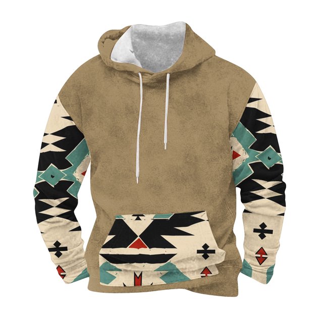 Sudadera con capucha para hombre, moderna, con cordón ajustable y bolsillo, estampada, deportiva y de ocio, sudadera con capucha, blusa de poliéster para hombre