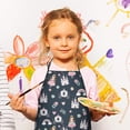 thumbnail image 3 of Dark Blue Princess Castle Pattern Kids Aprons for Girls and Boys,Adjustable Neck Strap Toddler Aprons for Kids Cooking Baking, 3 of 7