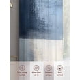 thumbnail image 6 of Abstract Art Sheer Curtains 45 inches Long 2 Panels Set Color Block Gary Blue Collage Oil Painting Tiers Sheers Rod Pocket Small Window Short Curtains for Kitchen Cafe, Each 52" W x 45" L, 6 of 7