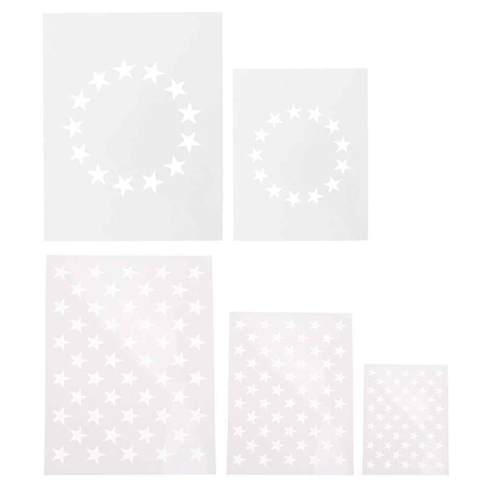 5Pcs Star Stencils DIY American Flag Stars Template for Wood Fabric Paper  Wall 
