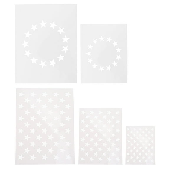 5 plantillas de estrellas para hacer tú mismo, con la bandera estadounidense, para madera, tela, papel y pared.