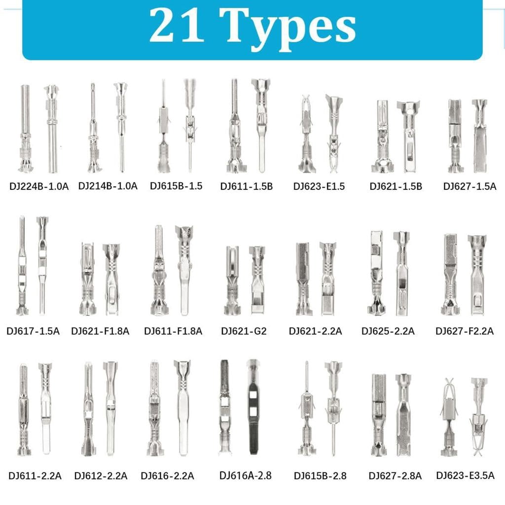 720Pcs Electrical Pin Connectors 1/1.5/1.8/2.2/2.8/3.5mm Auto Pin Connector