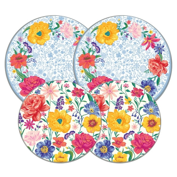 The Pioneer Woman Brilliant Blooms Multicolor Lithographed Steel Range Burner Covers, 4 Count