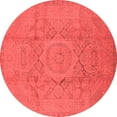 thumbnail image 1 of Ahgly Company Indoor Round Oriental Red Industrial Area Rugs, 3' Round, 1 of 4