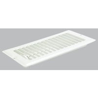 US Hardware Floor Register V-102WB - Adjustable Steel, White - 4 in x 8 in