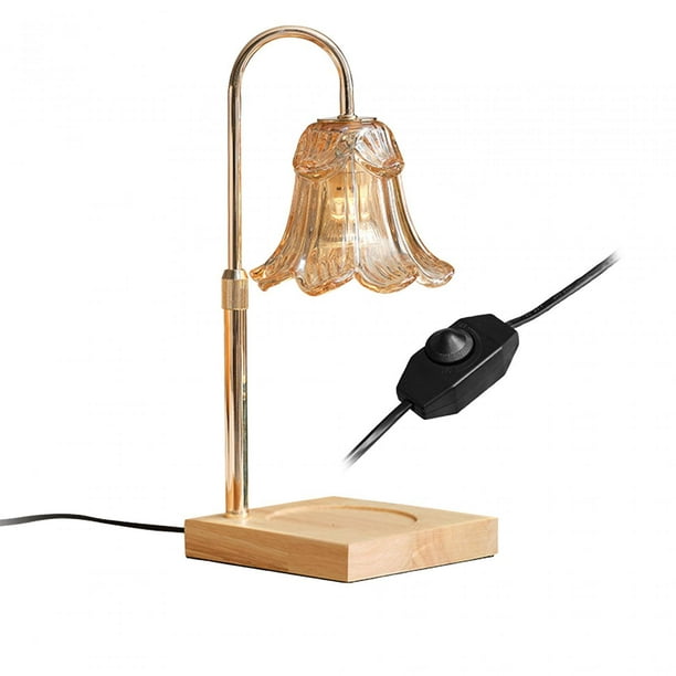 Lámpara calentadora de velas, lámpara de lectura, luz de mesa, Base de madera fundida para velas perfumadas, vela derretida para decoración de bodas