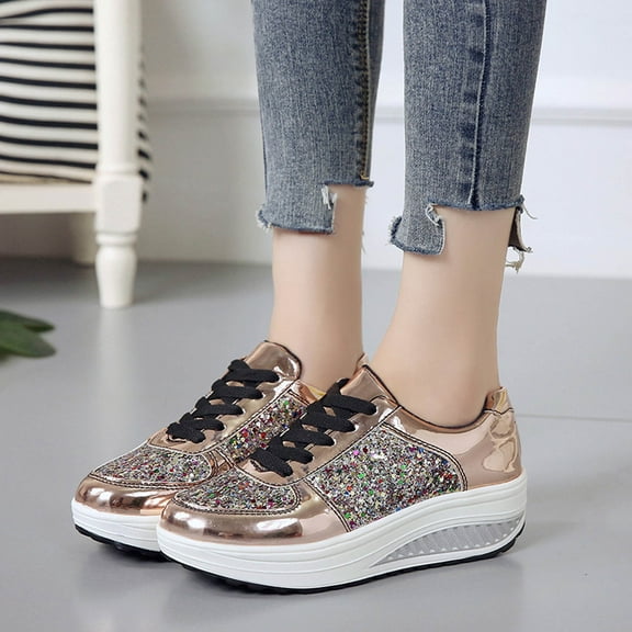 Babysbule Shoes Women, Sequined Women's Shoes Foreign Trade Plus Size Fashion Sports Casual Shoes