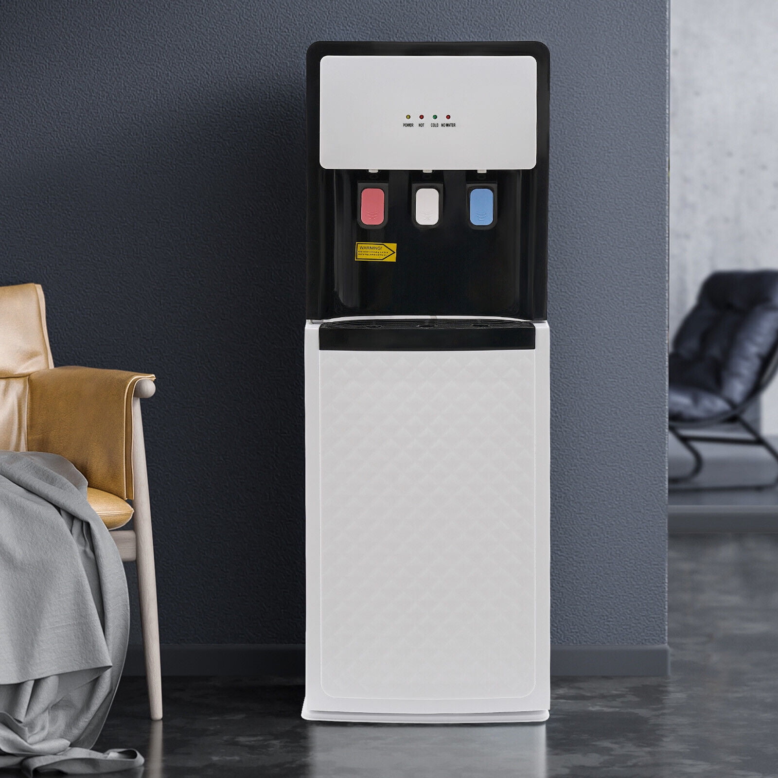 White Water Dispenser Bottom Loading Water Cooler for 5 Gallon Bottles for Offices, Nurseries, Homes, Gyms, Kitchen