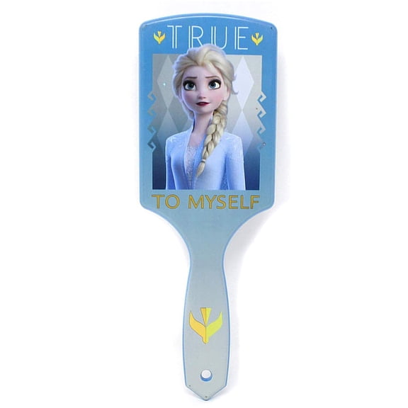 Disney Frozen 2 Blue Princess Elsa True to Myself Square Paddle Hair Brush Soft Bristle Brush for Kids