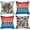 Watermelon, variant on 4th of July Patriotic Decorative Throw Pillow Covers 18x18 Set of 4, The Statue of Liberty Gnome Uncle Sam God Bless America Cushion Case Decor, Red Blue Sweet Land American USA Home Decoration