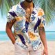 thumbnail image 2 of Camisas De Mezclilla Para Hombre Hombres Casual Manga corta Primavera Verano Turndown Neck 3D Impreso Camisas Moda Top Blusa Camisas (White, XL), 2 of 4