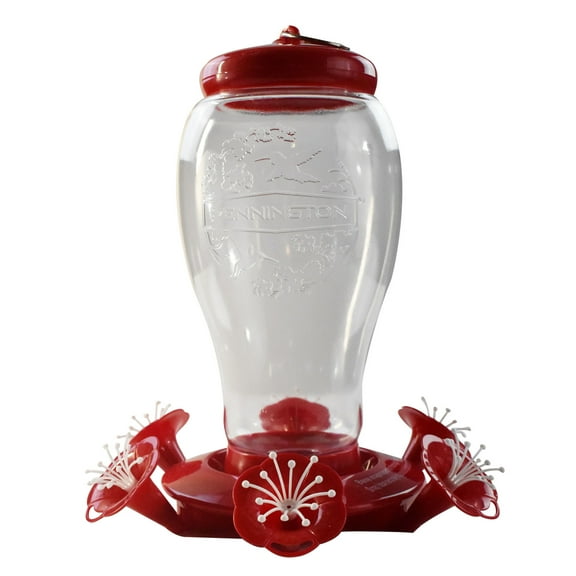 Pennington Large Plastic Red Hummingbird Bird Feeder, 64 oz. Capacity