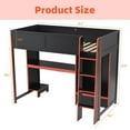 thumbnail image 3 of MIDOQIN Gaming Loft Bed Twin Size, Wooden Twin Gaming Bed Frame with LED Lights, Desk, Wardrobe and Drawer, No Box Spring Needed, Black, 3 of 10