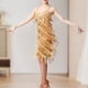 thumbnail image 4 of Vestido De Baile Rumba Tango Vestido de baile de tango para mujer Lentejuelas Borlas Vestido de fiesta de moda (Oro XXL) Ygjytge para Mujer oro T XL, 4 of 6