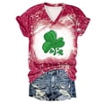 thumbnail image 1 of Offres jusqu'à 70 % de Rabais! Hauts d'Été pour Femmes 2024 Grande Taille Mode Fête de la Saint-Patrick T-shirt Imprimé à Manches Courtes Col Rond Haut à Manches Courtes Haut à Manches Courtes Col en V Chemise Cadeau pour Femmes en Solde, 1 of 2