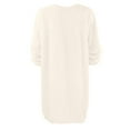 thumbnail image 4 of ClodeEU Fashion Women Winter Casual Solid Dress O-Neck Long Sleeve Sexy Dress Beige 8(L), 4 of 6