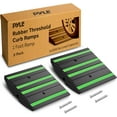 thumbnail image 1 of Pyle 1 Ft. Rubber Threshold Curb Ramp - Heavy Duty Non-Slip Rubber, Easy Mounting with Expansion Screws, Green Reflective Strips - Ideal for Driveways, Sidewalks, and Vehicle Ramps - 12.0"x16.0"x 2.6", 1 of 5