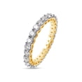 thumbnail image 3 of 14K Yellow Gold Plated 925 Sterling Silver 1.6CTW 2.5mm G-H-I Color Round Cut Lab Created Moissanite Diamond Eternity Engagement Ring Wedding Band for Women Size-7.5, 3 of 5