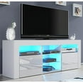 thumbnail image 2 of Milano 145 Modern TV Stand Matte Body High Gloss Fronts, White, 2 of 2