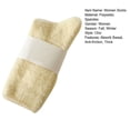 thumbnail image 7 of harmtty Women Mid-calf Socks Warm Comfortable Socks 1 Pair Women Winter Socks Thick Plush Warm Solid Color Elastic Anti-slip Cozy Absorb Sweat Anti-shrink White, 7 of 7