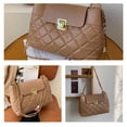 thumbnail image 4 of Bolso de mano para mujer, diseño de bolsos de hombro con correa de cadena de metal, color caqui:;:;, 4 of 6