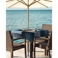 thumbnail image 3 of Outdoor Tablecloth with Umbrella Hole & Zipper, Blue Gray Beige Square Tablecloth 54x54 Inch, Modern Abstract Geometric Striped Art Patio Table Cover Waterproof Table Cloth for Picnic/Party, 3 of 7