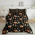 thumbnail image 6 of Manfei Vintage Pumpkin Child Queen Comforter Set, Autumn Leaf Plant Bedding Sets, Rustic Farmhouse Reversible Bedding Comforter Set, Lightweight Room Decor, 3-Piece, 6 of 8