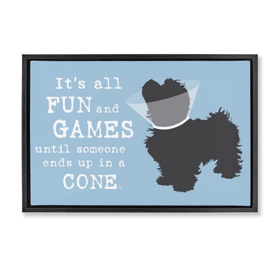 Stupell Industries Cottage Black Floating Frame Canvas Art, 25 x 17, by Dog Is Good