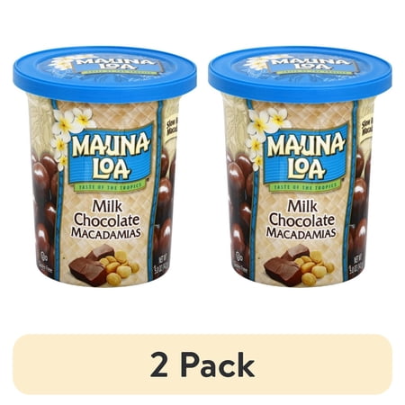 (2 pack) Mauna Loa Milk Chocolate Covered Macadamias with Allergen Information, 5 oz. Can