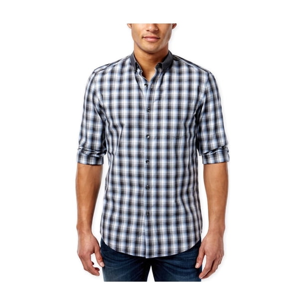 Camisa a cuadros Kenneth Cole Hombre superdelgada con Botones gris mediano