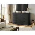 thumbnail image 5 of Chests of Drawers Dresser for Bedroom,8 Drawer Dresser Storage Organizer with Woven Leather Drawers for Living Room,Black, 5 of 5