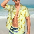 thumbnail image 7 of Honeii Bananas Print Men’s Hawaiian Shirt,Classic Button-Down Short Sleeve Shirt, for Beach, Vacation, and Outdoor Activities,Medium, 7 of 7