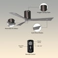 thumbnail image 5 of Matthews Fan Company IR3H-BB-BW-60 Irene 60" Brushed Bronze Hugger Ceiling Fan with 3 Barn Wood Blades, Remote and Wall Control, Indoor/Outdoor Damp Rated, 5 of 6