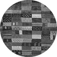 thumbnail image 1 of Ahgly Company Indoor Round Abstract Gray Contemporary Area Rugs, 4' Round, 1 of 1