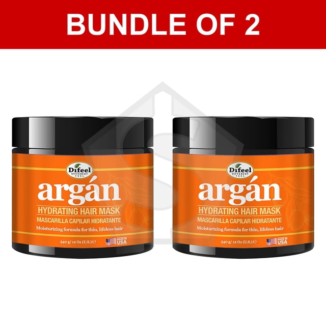 Lot de 2 - Masque Capillaire Hydratant Difeel (Tournesol) à l'Argan (12 Oz)