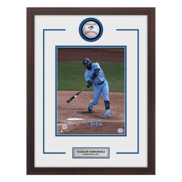 Teoscar Hernandez Logo de Baseball des Blue Jays de Toronto Signé Cadre 20x26