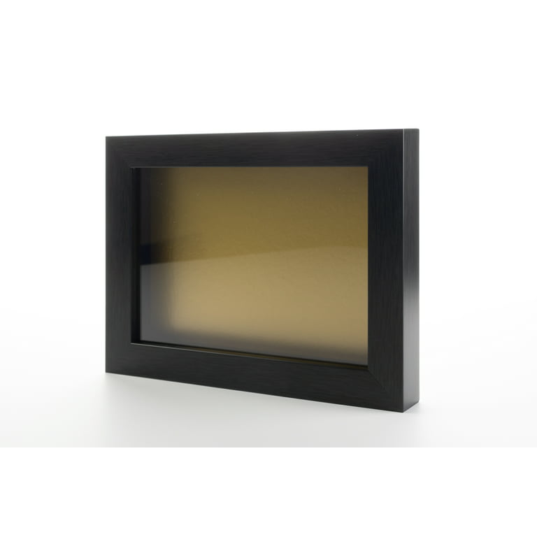 Charcoal 8x8 Wood Shadow Box with Black Acid-Free Backing - With 5